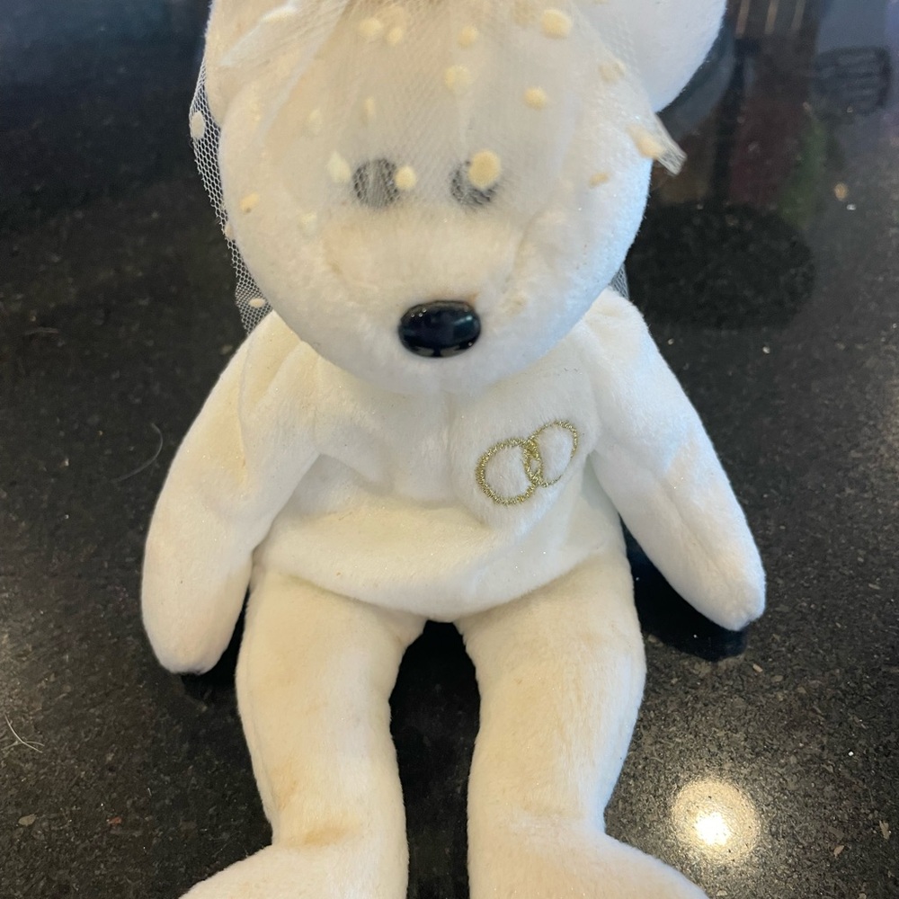 Mrs. Wedding Plushie Beanie Boo, Original Vintage, Engagement, Bachelorette Rare